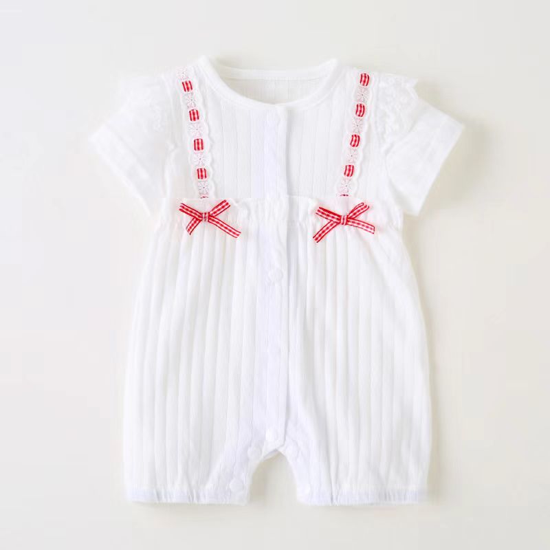 Jacquard Plain Bow Romper