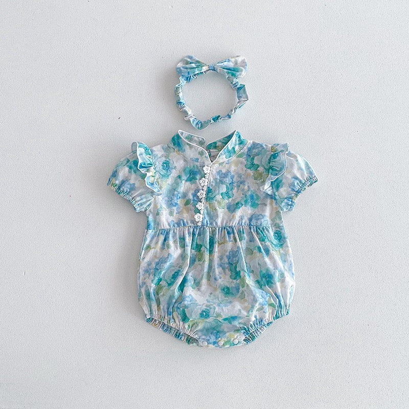 Blue Tang Style Dress / Romper