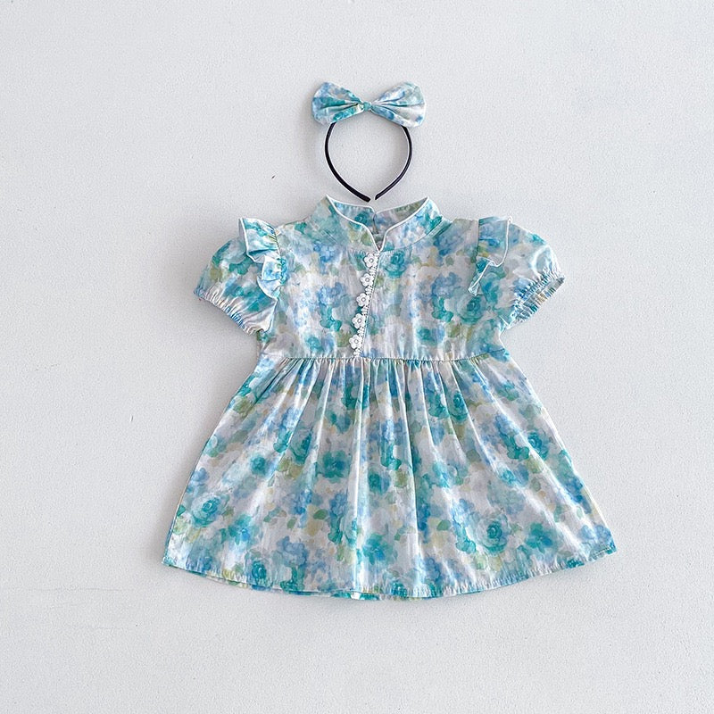 Blue Tang Style Dress / Romper