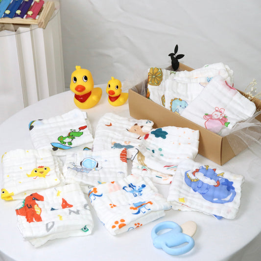 Cotton Face Towel 5Pcs ( Random Design )