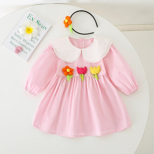 Pink 3 Flower Dress