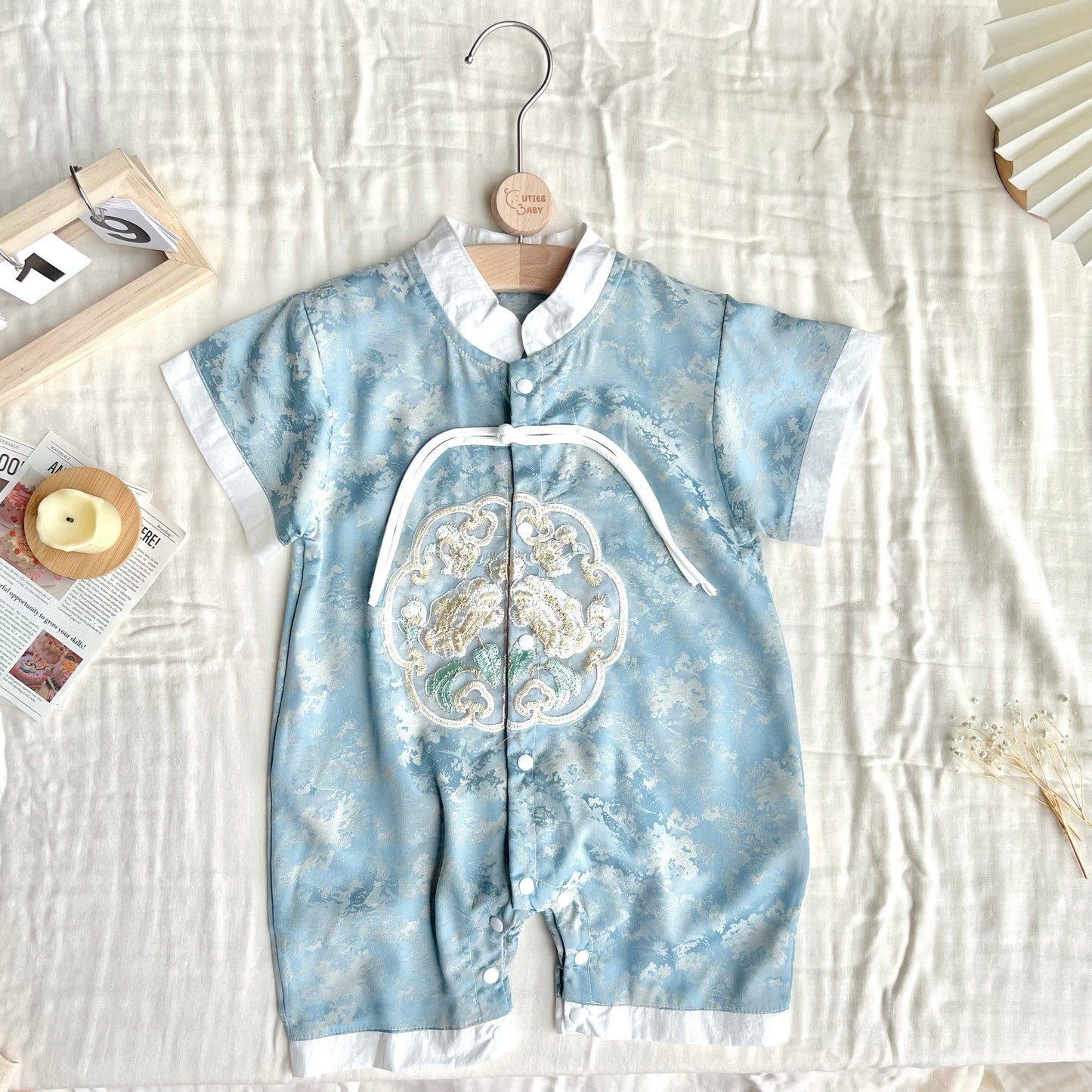 Tang Style Romper  Blue