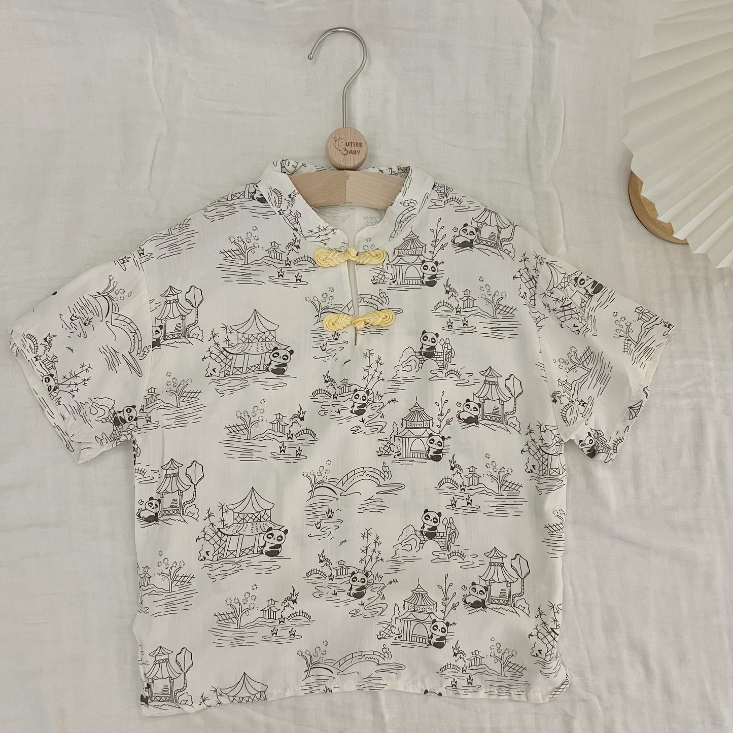 Panda China Tang Suit Set Khaki